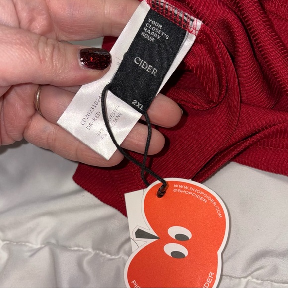 NWT 2XL Cider High Neck Ruched Mini Dress ❤️ Red Brick - Picture 4 of 4